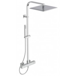 Shower tap with showerpipe and overhead shower Wall-mounted material: Brass thermostatic, color: Chrome surface: Glossy