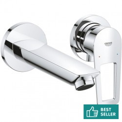 Wash basin tap Wall-mounted concealed - complete set 2 holes material: Brass Without waste New, 17,7cm, color: Chrome surface: Glossy