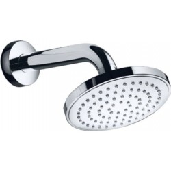 Κεφαλή ντους επίτοιχος τύπος 13x13 από ορείχαλκο 1 ροής & βραχίονας 14cm, χρώμα: Χρωμέ επιφάνεια: Γυαλιστερή Κεφαλές ντους