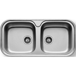 Sink Stainless (Steel) 96x48 material: Inox surface: Matt free nested 2 cabinet, color: Chrome Stainless steel