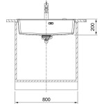 Sink Granite 76x51 free nested 1 bowl polar white, color: White Granite