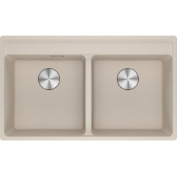 Νεροχύτης γρανιτένιος 86x51 χωρίς πάγκο ένθετος 2 γούρνες coffee, χρώμα: Μπεζ Γρανιτένιοι