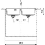 Sink Granite 86x51 free nested 2 cabinet stone grey, color: Grey Granite Sink Granite 86x51 free nested 2 cabinet stone grey, color: Grey Granite