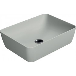 Νιπτήρας ελευθέρας τοποθέτησης 50x38x14 από πορσελάνη χωρίς οπή  χωρίς υπερχείλιση cenere, χρώμα: Γκρι επιφάνεια: Ματ