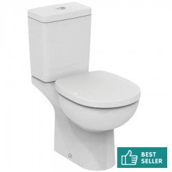 Σετ Λεκάνη επιδαπέδια ΧΠ (χαμηλής πίεσης) + Καζανάκι + Κάλυμμα soft closing Wrapover με χείλος πίσω σιφώνι P 66,5x36,5 επιφάνεια: Γυαλιστερή, χρώμα: Λευκό