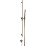 Shower slider rail 90cm material: Brass Finox Brushed Nickel with hand shower, hose & outlet elbow, color: Chrome surface: Brushed Shower slider rails
