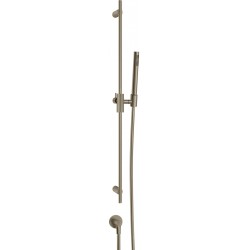 Βέργα ντους 90cm από ορείχαλκο Finox Brushed Nickel με τηλέφωνο, σπιράλ & παροχή, χρώμα: Χρωμέ επιφάνεια: Βουρτσισμένη