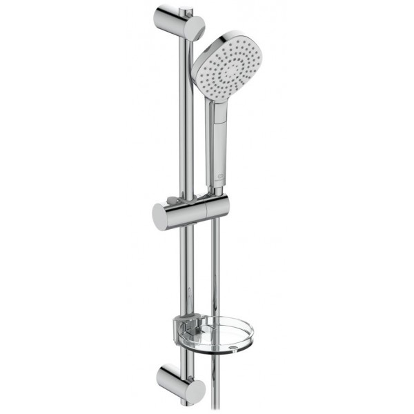 Shower slider rail 60cm material: Brass with hand shower, hose & soap holder, color: Chrome surface: Glossy Shower slider rails Shower slider rail 60cm material: Brass with hand shower, hose & soap holder, color: Chrome surface: Glossy Shower slider rails