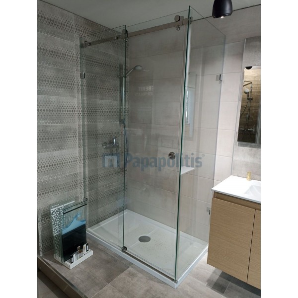 Shower enclosure Rectangle 70x120x200 8mm sliding surface: Glossy, color: Chrome Rectangular