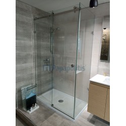 Καμπίνα ντουζιέρας ορθογώνια 70x120x200 8mm συρόμενη επιφάνεια: Γυαλιστερή, χρώμα: Χρωμέ Ορθογώνιες