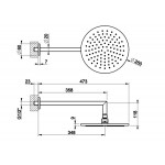 Shower head Wall-mounted 25x25 material: Inox, style: 1 spray, color: Chrome surface: Brushed Overhead showers