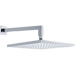 Κεφαλή ντους επίτοιχος τύπος 30x30 από ABS 1 ροής & βραχίονα 35cm, χρώμα: Χρωμέ επιφάνεια: Γυαλιστερή Κεφαλές ντους