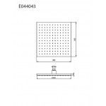 Κεφαλή ντους οροφής 30x30 από ABS 1 ροής & βραχίονα 10cm, χρώμα: Χρωμέ επιφάνεια: Γυαλιστερή Κεφαλές ντους