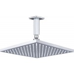 Κεφαλή ντους οροφής 30x30 από ABS 1 ροής & βραχίονα 10cm, χρώμα: Χρωμέ επιφάνεια: Γυαλιστερή Κεφαλές ντους