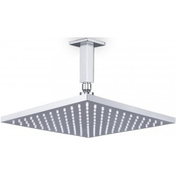 Κεφαλή ντους οροφής 30x30 από ABS 1 ροής & βραχίονα 10cm, χρώμα: Χρωμέ επιφάνεια: Γυαλιστερή Κεφαλές ντους