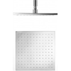 Κεφαλή ντους οροφής 30x30 από ABS 1 ροής & βραχίονα 20cm, χρώμα: Χρωμέ επιφάνεια: Γυαλιστερή Κεφαλές ντους