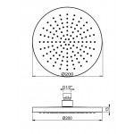 Κεφαλή ντους οροφής 20x20 από ABS 1 ροής & βραχίονα 10cm, χρώμα: Χρωμέ επιφάνεια: Γυαλιστερή Κεφαλές ντους
