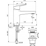 Wash basin tap Deck-mounted material: Brass mixer With push-open waste set Μ size Grande Y16,1cm, color: Chrome surface: Glossy Deck-mounted
