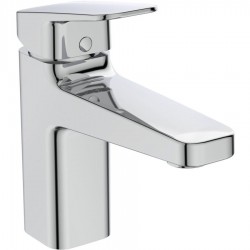Wash basin tap Deck-mounted material: Brass mixer With push-open waste set Μ size Grande Y16,1cm, color: Chrome surface: Glossy
