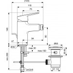 Bidet mixer material: Brass, color: Chrome surface: Glossy Deck-mounted Bidet mixer material: Brass, color: Chrome surface: Glossy Deck-mounted