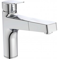 Kitchen tap Deck-mounted material: Brass with shower, color: Chrome surface: Glossy Deck-mounted