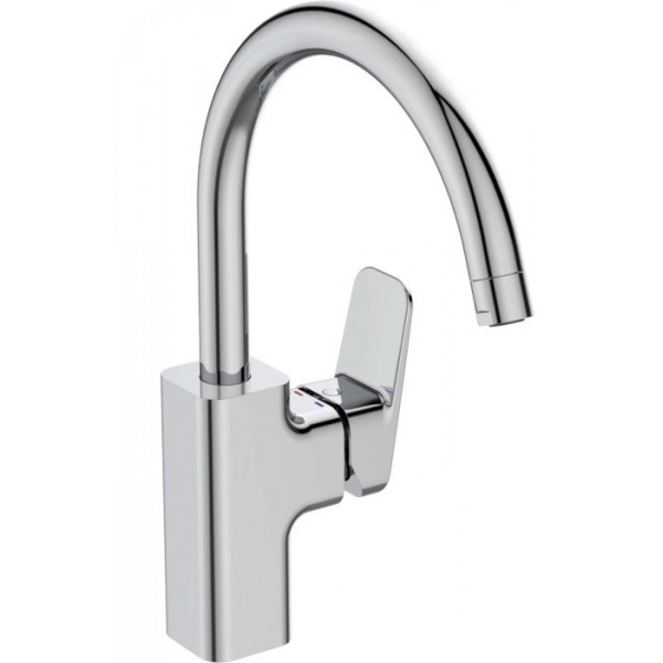 Kitchen tap Deck-mounted material: Brass, color: Chrome surface: Glossy Deck-mounted Kitchen tap Deck-mounted material: Brass, color: Chrome surface: Glossy Deck-mounted