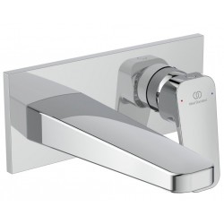 Μπαταρία νιπτήρος εντοιχιζόμενη - εξωτερικό μέρος αναμεικτική με πλακέτα χωρίς βαλβίδα, χρώμα: Χρωμέ 16,6cm από ορείχαλκο επιφάνεια: Γυαλιστερή Εντοιχιζόμενες εξωτερικό μέρος