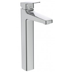 Wash basin tap Deck-mounted for free-standing washbasin material: Brass mixer Without waste 32,1cm, color: Chrome surface: Glossy Deck-mounted