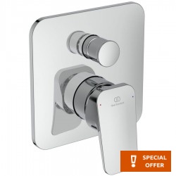 Shower tap Wall-mounted external part 2 way material: Brass mixer With plate without hand shower, hose and holder, color: Chrome surface: Glossy Wall-mounted - external part