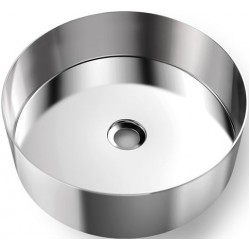 Washbasin Free standing 40x40x12 material: Inox Without hole Without overflow Inox Brushed, color: Chrome surface: Brushed