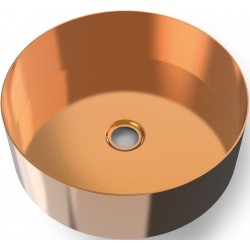 Washbasin Free standing 40x40x11 material: Inox Without hole Without overflow rose gold brushed PVD, color: Pink Gold surface: Brushed Free standing
