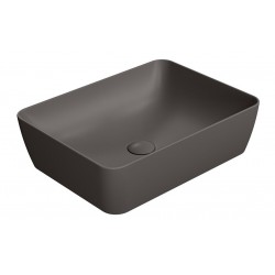 Νιπτήρας ελευθέρας τοποθέτησης 50x38x14 από πορσελάνη χωρίς οπή  χωρίς υπερχείλιση Bistro, χρώμα: Γκρι Σκούρο επιφάνεια: Ματ
