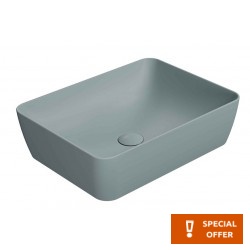 Νιπτήρας ελευθέρας τοποθέτησης 50x38x14 από πορσελάνη χωρίς οπή  χωρίς υπερχείλιση Ghiaccio, χρώμα: Μπλε επιφάνεια: Ματ Ελευθέρας τοποθέτησης