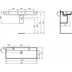 Washbasin Wall-mounted 120x43x13 no pedestal With 1 bowl With hole on the left / With hole on the right material: Porcelain, color: White surface: Glossy Wall-mounted Washbasin Wall-mounted 120x43x13 no pedestal With 1 bowl With hole on the left / With hole on the right material: Porcelain, color: White surface: Glossy Wall-mounted