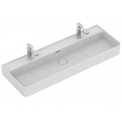 Washbasin Wall-mounted 120x43x13 no pedestal With 1 bowl With hole on the left / With hole on the right material: Porcelain, color: White surface: Glossy Wall-mounted