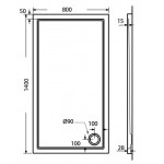 Shower tray Rectangular 140x80x5 material: Acrylic, color: White surface: Glossy Rectangular Shower tray Rectangular 140x80x5 material: Acrylic, color: White surface: Glossy Rectangular