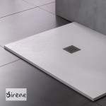 Ντουζιέρα ορθογώνια 140x80 από χυτό μάρμαρο με βαλβίδα, White Matt, χρώμα: Λευκό επιφάνεια: Ματ Ορθογώνιες