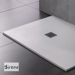 Ντουζιέρα ορθογώνια 140x80 από χυτό μάρμαρο με βαλβίδα, White Matt, χρώμα: Λευκό επιφάνεια: Ματ Ορθογώνιες