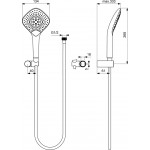Shower head W/ hose and holder 3 jets, color: Chrome surface: Glossy Hand showers Shower head W/ hose and holder 3 jets, color: Chrome surface: Glossy Hand showers