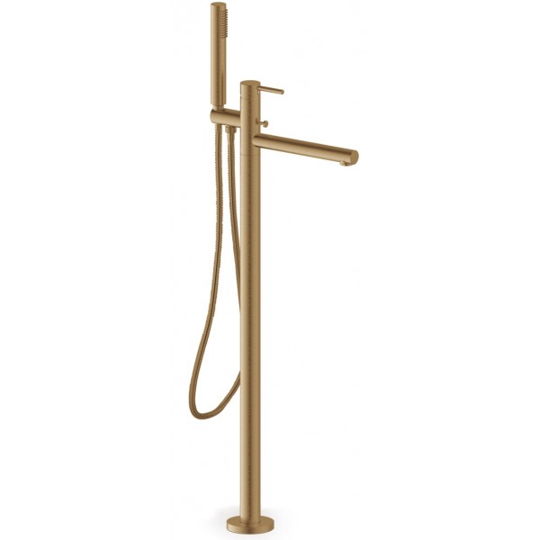 Μπαταρία μπανιέρας επιδαπέδια κομπλέ antique brass από ορείχαλκο, χρώμα: Μπρονζέ επιφάνεια: Βουρτσισμένη Επιδαπέδιες
