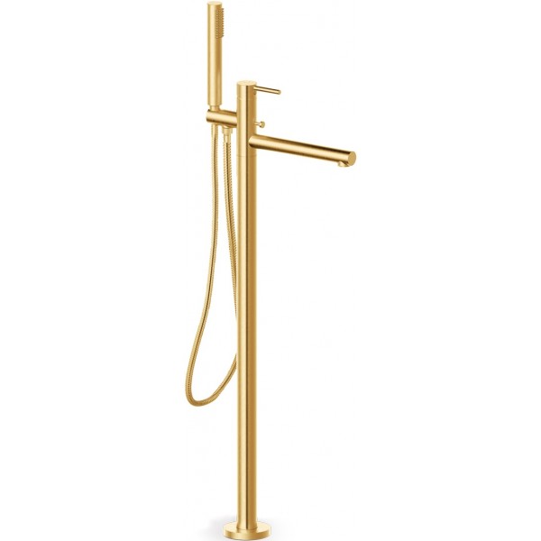 Μπαταρία μπανιέρας επιδαπέδια κομπλέ brushed gold από ορείχαλκο, χρώμα: Χρυσό επιφάνεια: Βουρτσισμένη Επιδαπέδιες Μπαταρία μπανιέρας επιδαπέδια κομπλέ brushed gold από ορείχαλκο, χρώμα: Χρυσό επιφάνεια: Βουρτσισμένη Επιδαπέδιες