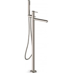 Μπαταρία μπανιέρας επιδαπέδια κομπλέ inox finish από ορείχαλκο, χρώμα: Χρωμέ επιφάνεια: Βουρτσισμένη Επιδαπέδιες