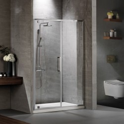 Shower enclosure Linear 130x195 6mm opening surface: Glossy, color: Chrome