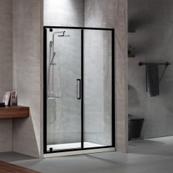 Shower enclosure Linear 140x195 6mm opening surface: Matt, color: Black