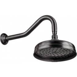 Shower head Wall-mounted 20x20 material: Brass, style: 1 spray, color: Black surface: Matt Overhead showers