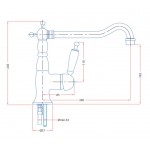 Kitchen tap Deck-mounted material: Brass, color: Bronze surface: Brushed Deck-mounted