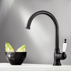 Kitchen tap Deck-mounted material: Brass, color: Black surface: Matt Deck-mounted