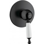 Shower tap Wall-mounted concealed - complete set 1 way material: Brass mixer With plate without hand shower, hose and holder, color: Black surface: Matt Wall-mounted - external part Shower tap Wall-mounted concealed - complete set 1 way material: Brass mixer With plate without hand shower, hose and holder, color: Black surface: Matt Wall-mounted - external part