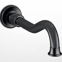 Εκροή (στόμιο) 19cm επίτοιχος τύπος από ορείχαλκο, χρώμα: Μαύρο επιφάνεια: Ματ Στόμια (ρουξούνια)