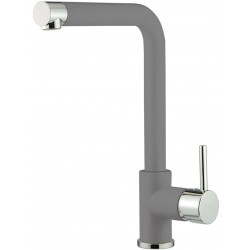 Kitchen tap Deck-mounted material: Brass L-Spout, color: Chrome/Grey surface: Matt
